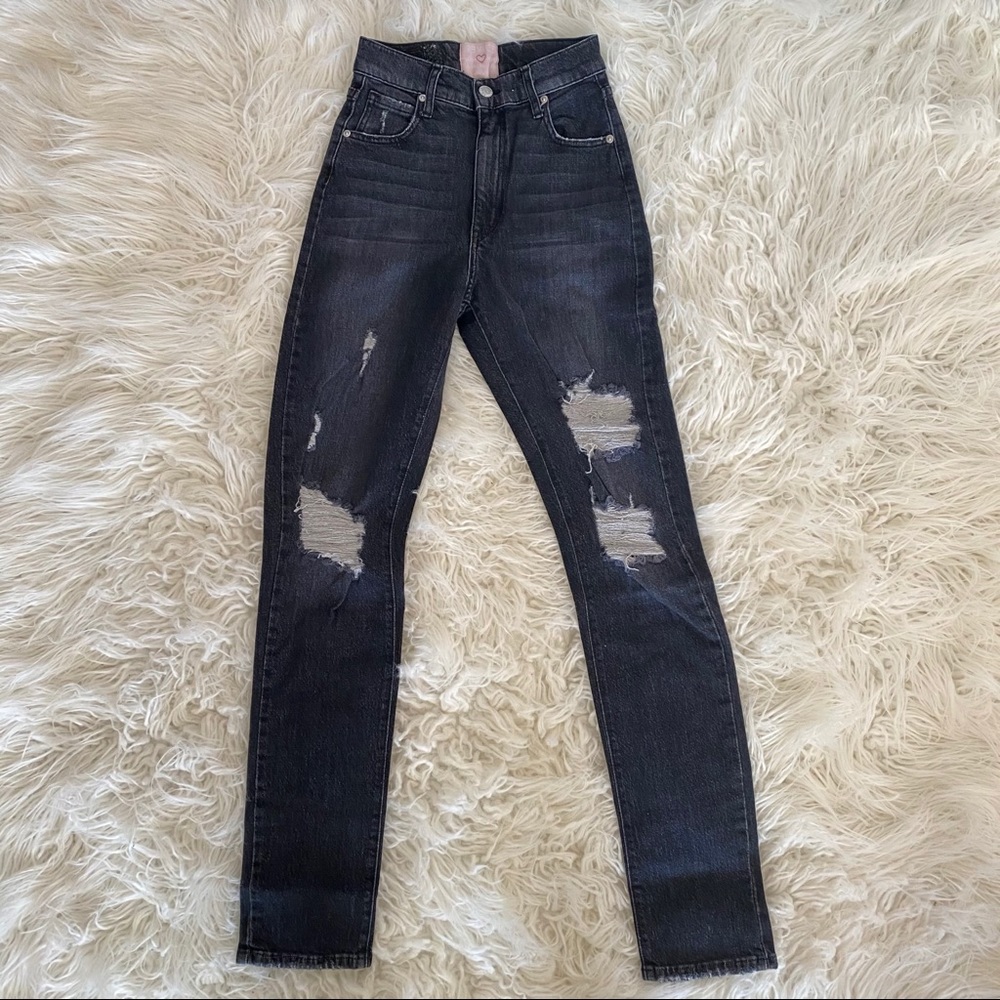 REVICE Super High Waisted  Distressed Skinny Jeans - Picture 6 of 14